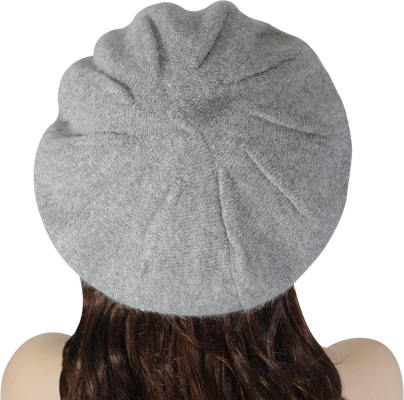 ZLYC French Beret hat, Reversible Solid Color Knit Warm Beret Cap for Womens Girls - Image 3